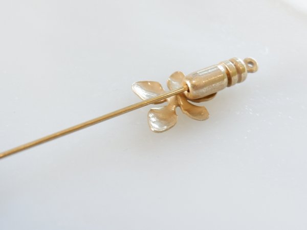 画像3: 当店加工 ミリアムハスケル風・ジャボットピン【フラワー】ピンキャッチセット　　ピンブローチ (3)